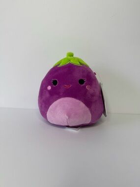 Squishmallow Glena The Purple Eggplant 5.5" Food Plush NWT Kelly toy